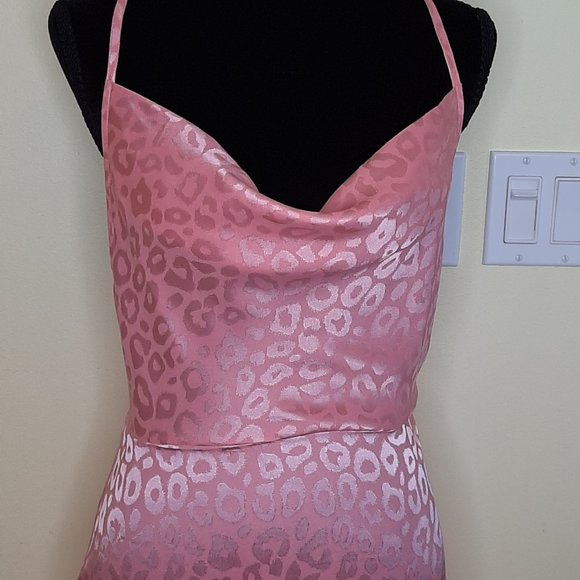 NWT!  Unique Bodycon D&M Barbie Pink Cheetah Slip Dress - Picture 5 of 10